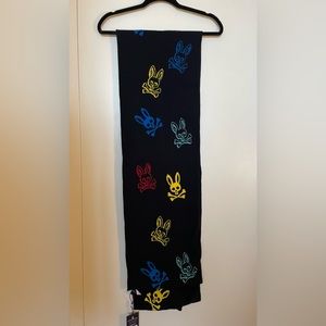 Psycho Bunny Men’s Black Lacomb Bunny Scarf